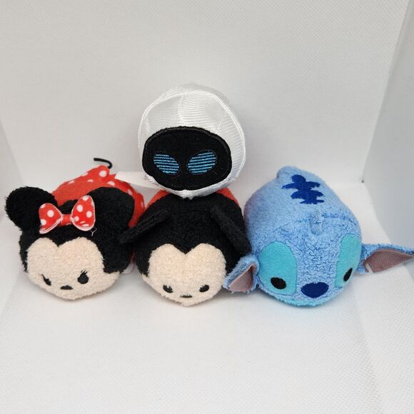 Disney Tsum Tsum - Mickey Mouse, Minnie Mouse Stitch, Wall-E Mini Plush Lot - Picture 2 of 16
